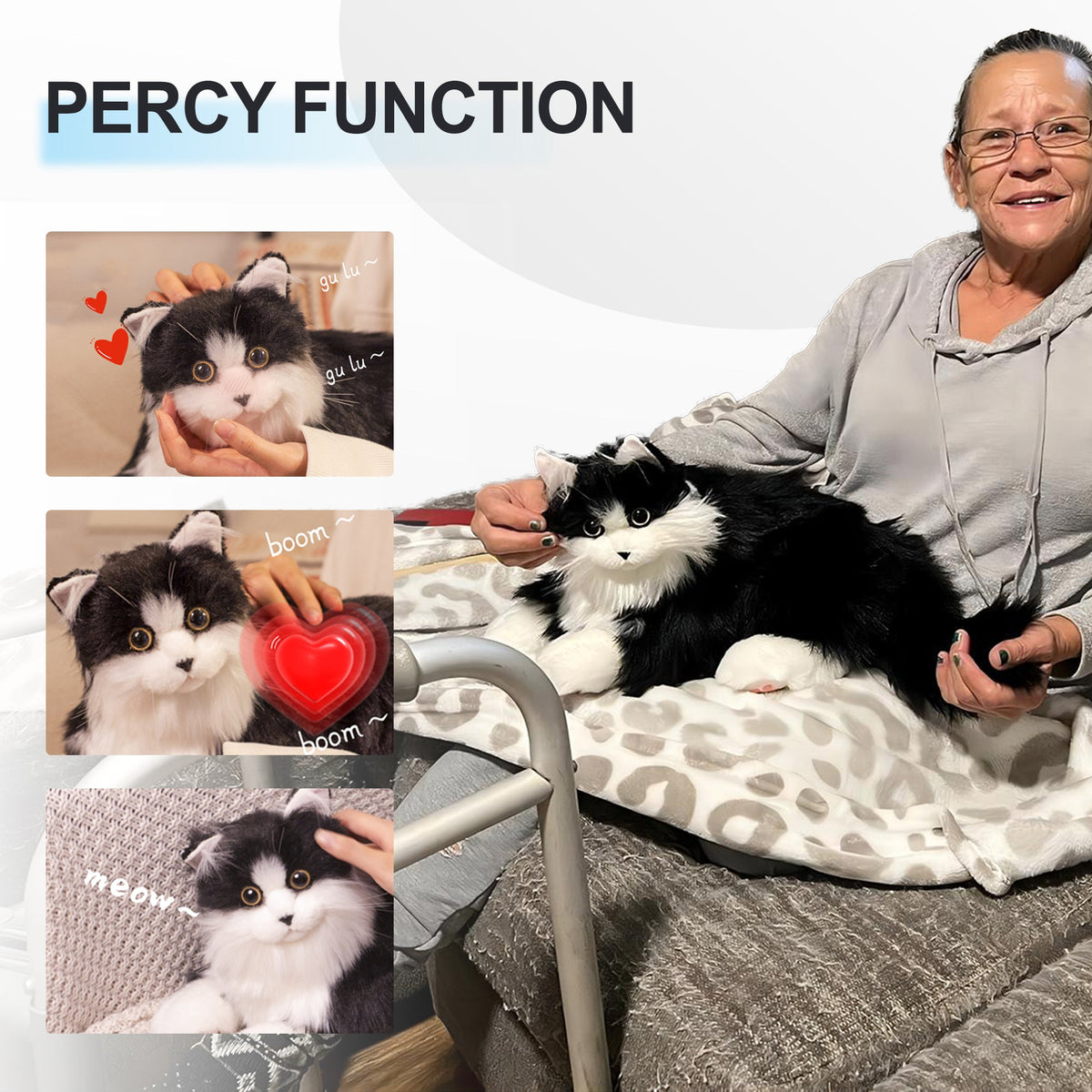 Percy Robot Cat - Interactive Emotional Support Pet Weighted